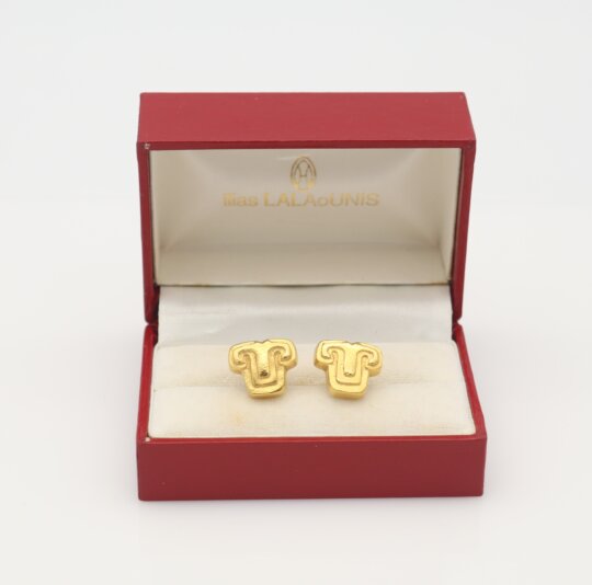 141: Ilias Lalaounis pair of 18k gold earrings