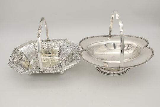 181: Two Silver-Plated Serving Baskets Bearing the Royal Cypher of King George II of Greece (1890-1947)