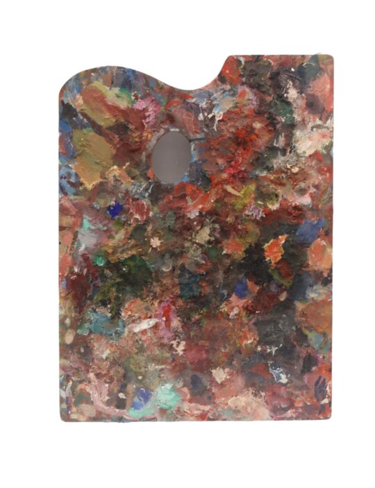 072: Nikos Hadjikyriakos-Ghika (1906-1994) The Artist's Personal Painting Palette, Gifted to Vasilis Maros